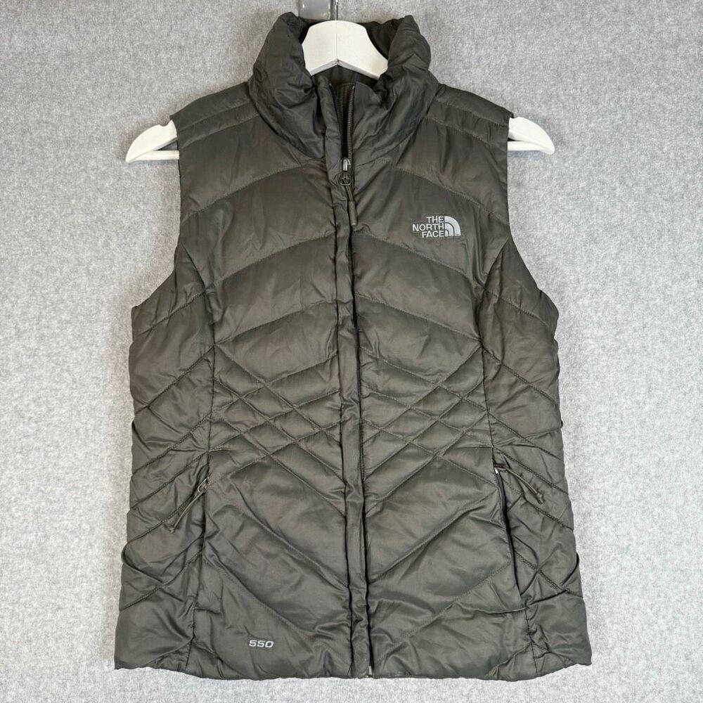 The North Face Womens Size XS Quilted Puffer Vest Goose Down Zip Front Pockets
